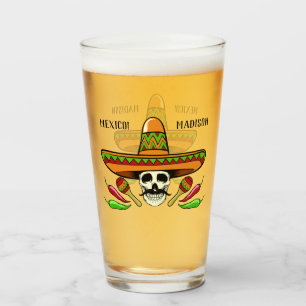 Verre mexicain fait sur commande de nom/de pinte