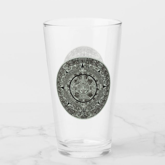 Verre Mexicaine Aztec Sun Stone Maya Calendrier 1 (Devant)