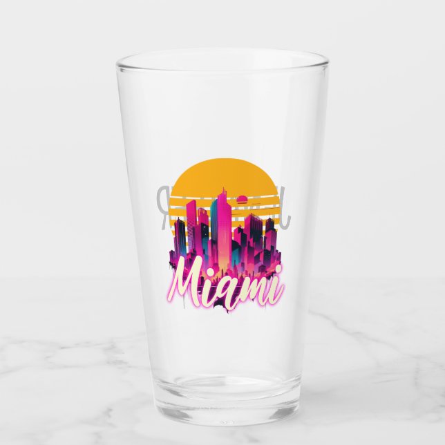 Verre Miami au coucher du soleil (Devant)