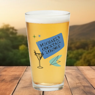 Verre Mid Century Modern Neon Cocktail Nom du salon