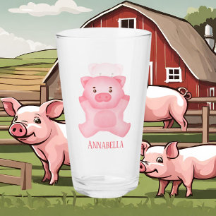Verre mignon amoureux de porc ajouter nom