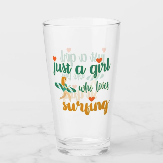 Verre Mignonne citation estivale Juste une fille qui aim (Devant)