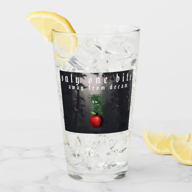 Verre Mikitiez crâne rouge toxique pomme vegan été (Devant glace)