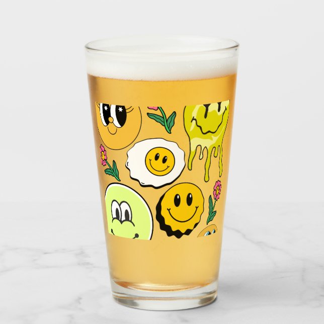 Verre Mikitiez Jeu d'oreiller Smileyface Jardin jaune (Devant (rempli))