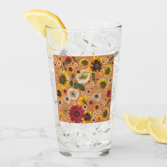 Verre Mikitiez terre natale nature selfloe fleur rose (Devant glace)