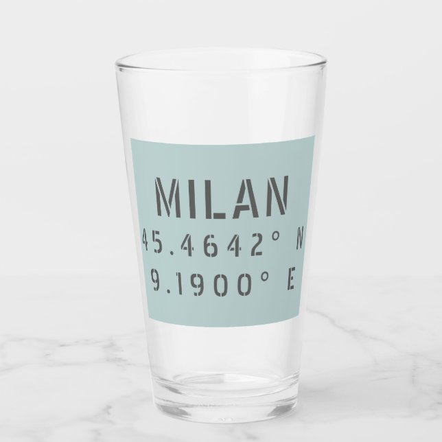 Verre Milan Latitude Longitude (Devant)