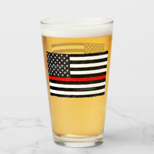 Verre Mince Red Line Grungy drapeau américain