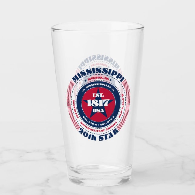 Verre Modèle de typographie circulaire du Mississippi (Devant)