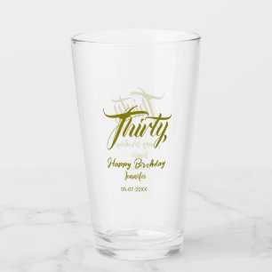 Verre modèle or 30e anniversaire ajouter nom date année
