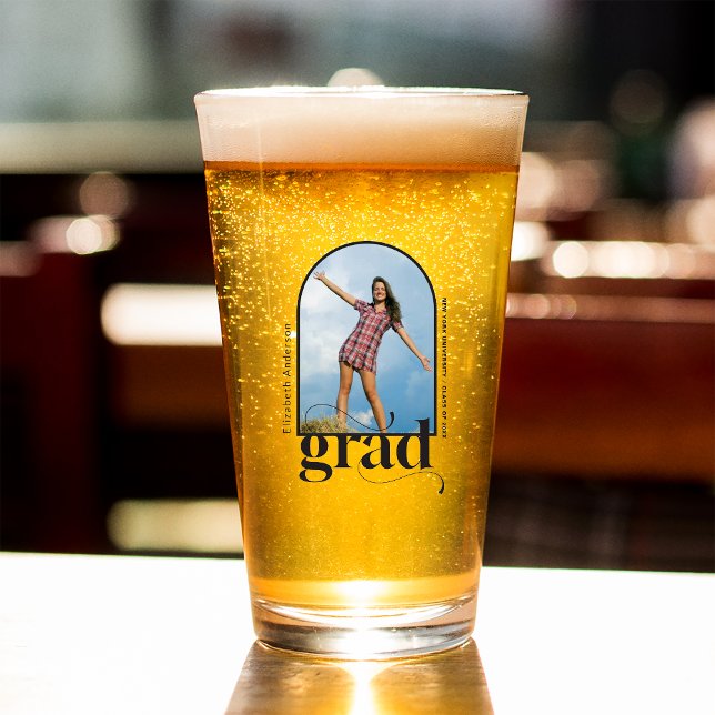 Verre  Modern Graduation Arch Photo Black Typography  (Créateur téléchargé)