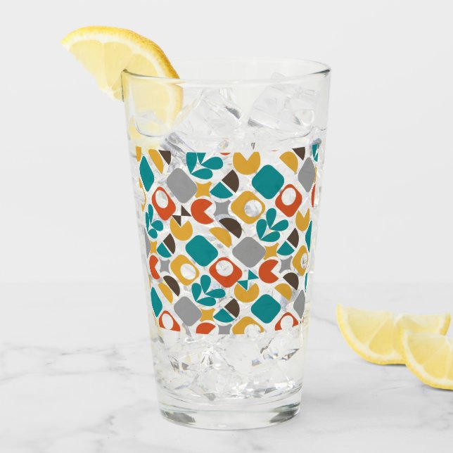 Verre Moderne du milieu du siècle géométrique coloré rét (Devant glace)