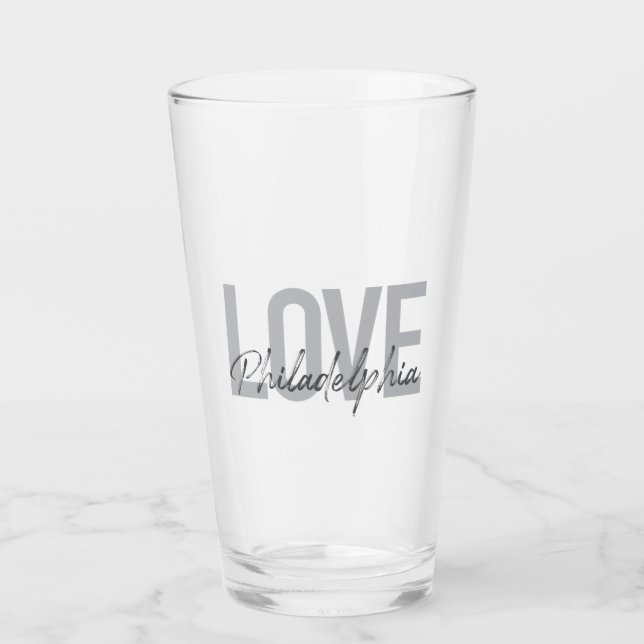 Verre Moderne, simple, cool, design Amour Philadelphie (Devant)