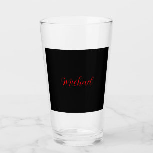 Verre Moderne simple minimaliste ajouter nom noir rouge