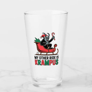 Verre Mon Autre Véhicule Est Krampus Krampus Conduisant 