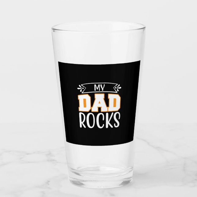 Verre Mon père Cadeau Mon père Rocks (Devant)
