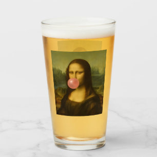 Verre Mona Lisa soufflant de bulle rose