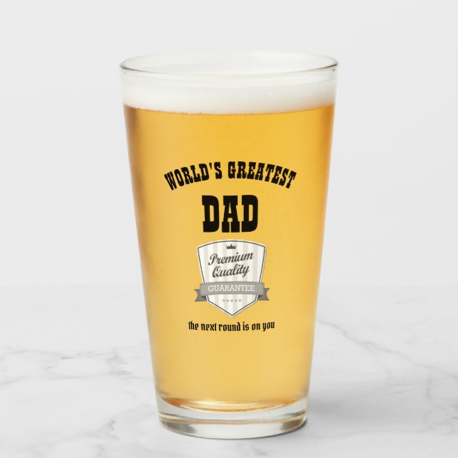 Verre MONDE LE PLUS GRAND PÈRE - Cadeaux de BIÈRE pour l (Devant (rempli))
