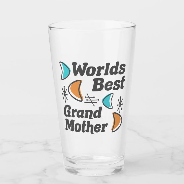 Verre Monde Meilleur Grand-Mère Rétro (Devant)