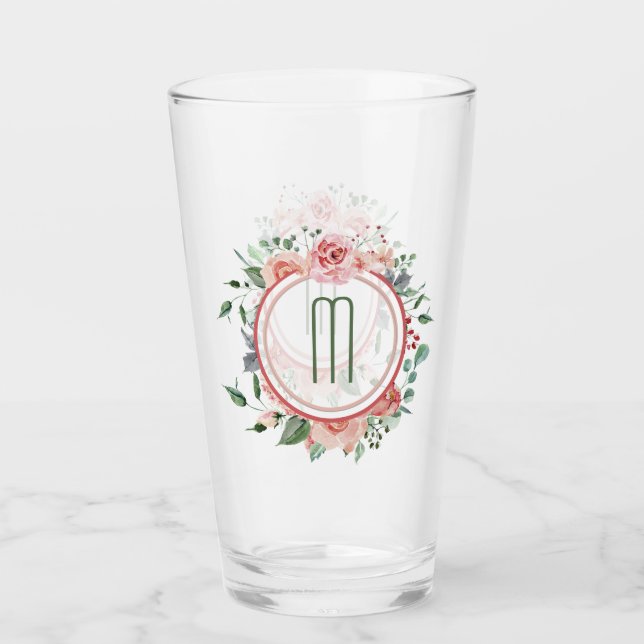 Verre Monogramme à cadre rose vert (Devant)