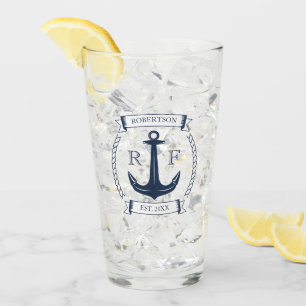 Verre Monogramme Ancre nautique