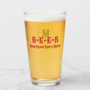 Verre Monogramme "B*E*E*R"