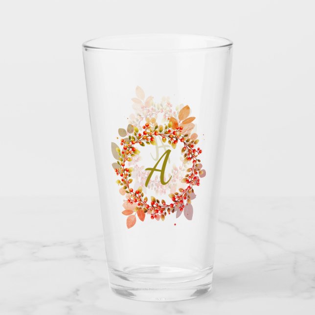 Verre Monogramme Berry de Noël Wreath Glass (Devant)