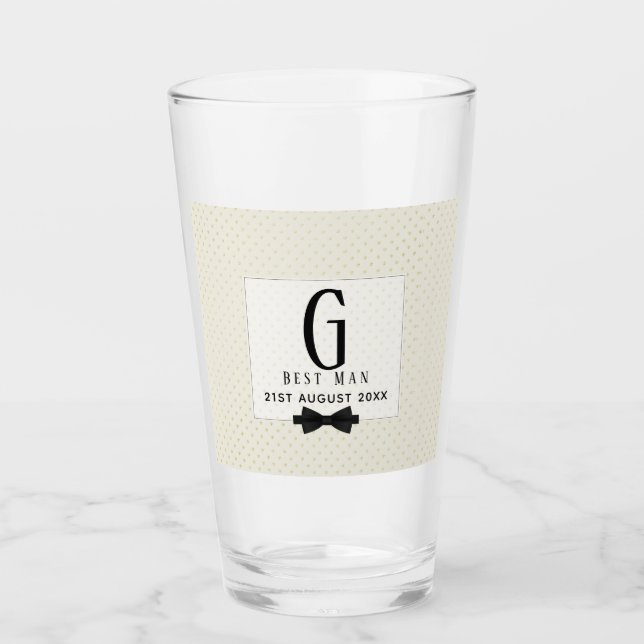 Verre Monogramme BEST MAN Groomsmen Groomsman Fleurdelis (Devant)