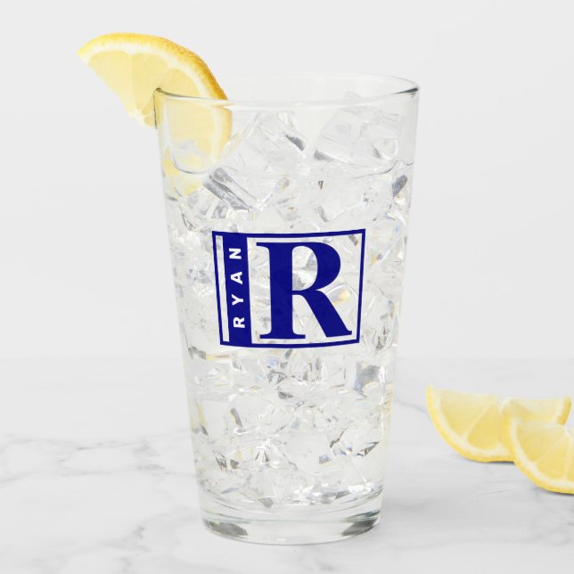 Verre Monogramme bleu marine (Devant glace)