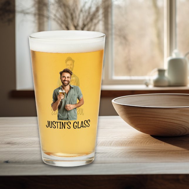 Verre Monogramme cadeau photo personnalisé (Créateur téléchargé)