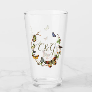Verre Monogramme de couronne de papillons Vêtements
