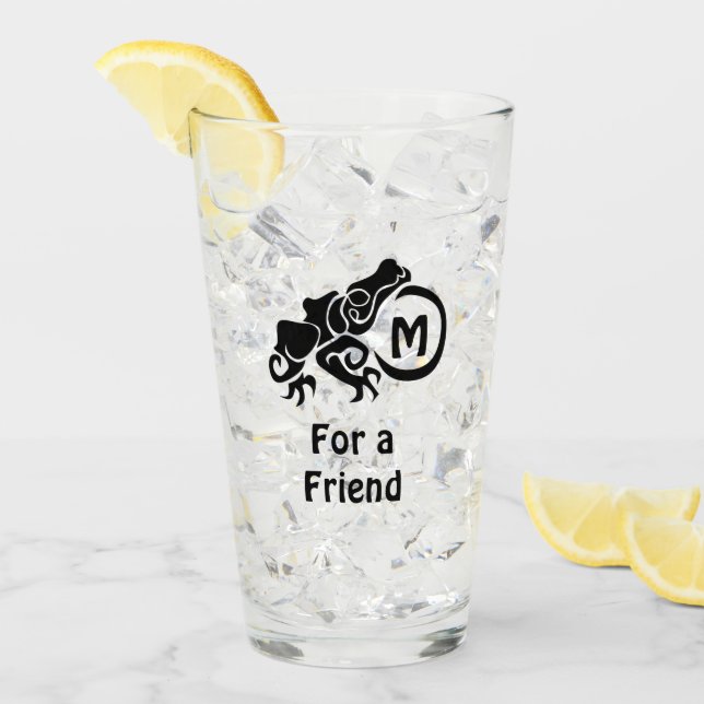 Verre Monogramme de grenouille tribale Wick (Devant glace)