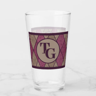Verre Monogramme de Jacquard de diamant rouge classique