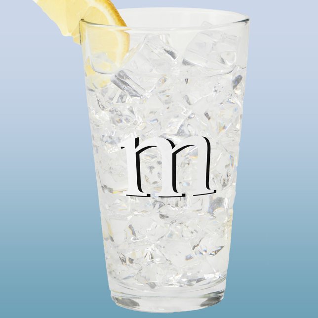 Verre Monogramme de l'ombre du goutte moderne Coque infé (Simple lower case drop shadow personalized monogram initial glass tumbler)