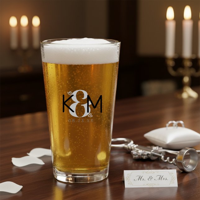 Verre Monogramme de mariage moderne décoratif ID887 (Créateur téléchargé)