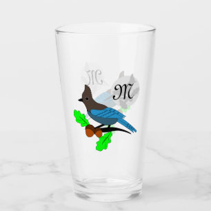 Verre Monogramme de Steller Blue Jay