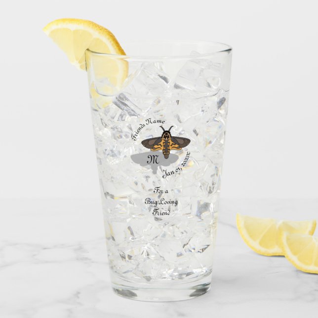 Verre Monogramme du papillon de nuit de la tête de mort (Devant glace)