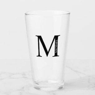 Verre Monogramme et nom personnalisés