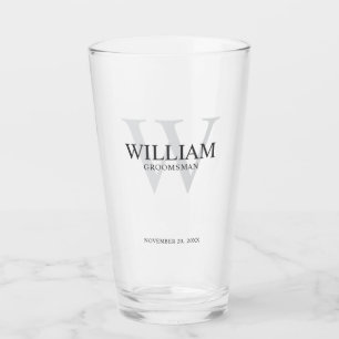 Verre Monogramme et nom personnalisés des garçons d'honn