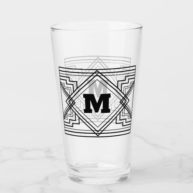 Verre Monogramme géométrique (Devant)