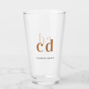 Verre Monogramme initiales script or noir