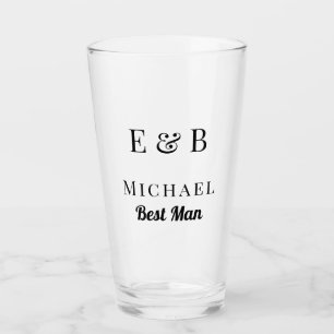 Verre Monogramme Mariage Best Man Cadeau Black personnal
