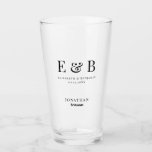 Verre Monogramme Mariage Bridesman Cadeau Personnalisé N<br><div class="desc">Monogramme personnalisé mariage pinte cadeau pour Bridesmen.</div>
