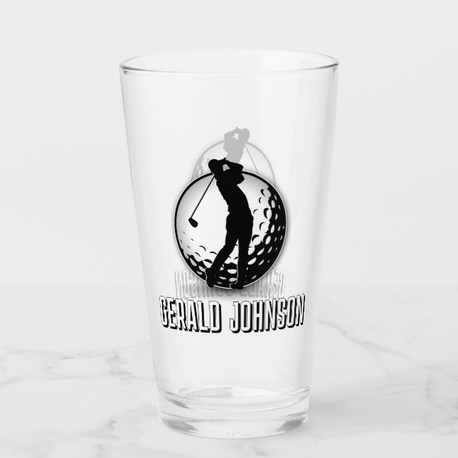 Verre Monogramme minimaliste masculin de golf (Devant)