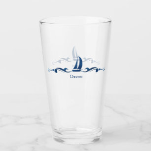 Verre Monogramme Nautique Blue Voile
