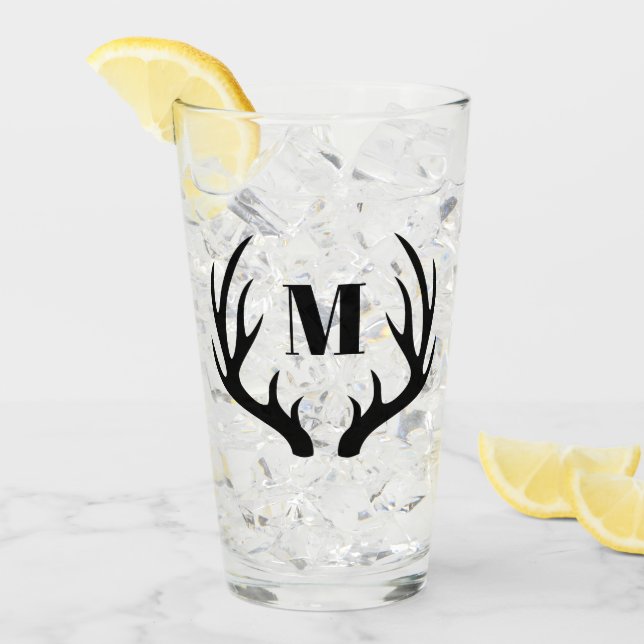 Verre Monogramme noir rustique des andouillers | de (Devant glace)