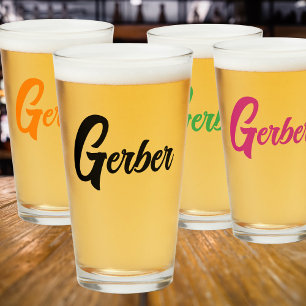 Verre Monogramme Nom de famille Beer Glass Cup