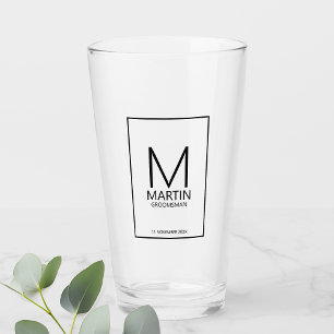 Verre Monogramme personnalisé moderne et Groomsmen de no