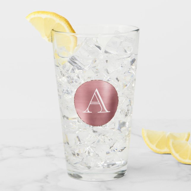 Verre Monogramme rose (Devant glace)
