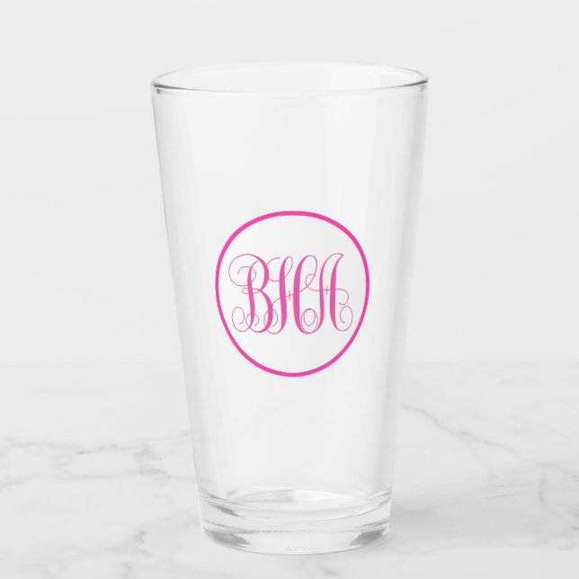 Verre Monogramme rose (Devant)