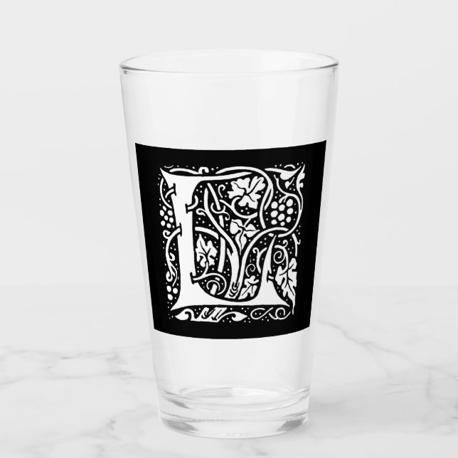 Verre Monogramme vintage L Art Nouveau (Devant)